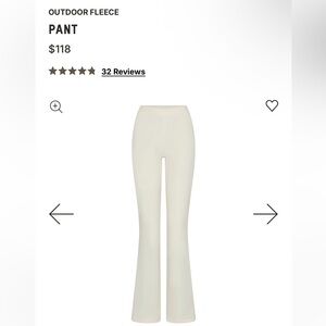 SKIMS Outdoor Fleece Pants, Ecru NWOT, sz XS